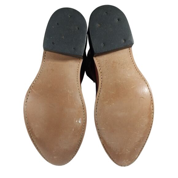 OLD WEST! PECAN BROWN GENUINE LEATHER WESTERN COWBOY BOOTS! FANCY STITCHED!SZ 6M - Picture 10 of 11